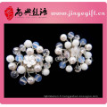 Boucles d&#39;oreilles en cristal blanc perle de mode pour les femmes Boucle d&#39;oreille clip